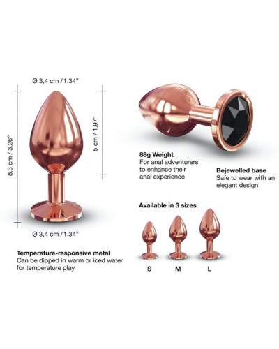 Металева анальна пробка із прикрасою у вигляді кристалу Dorcel - Diamond Plug Rose Gold M