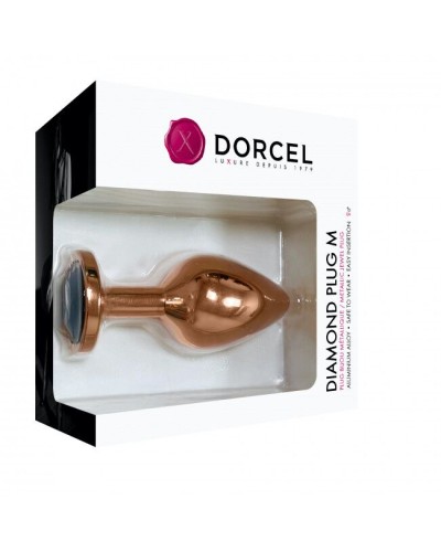 Металева анальна пробка із прикрасою у вигляді кристалу Dorcel - Diamond Plug Rose Gold M