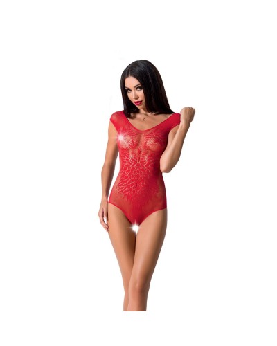 Бодистокинг Passion BS064 red, боди, закрытое плечо