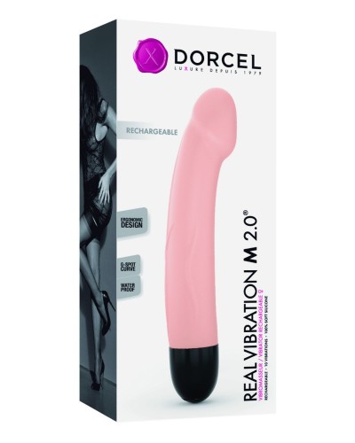 Вібратор Dorcel Real Vibration M Flesh 2.0, діаметр 3,7см, перезаряджається, для точки G