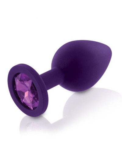 Набор анальных пробок с кристаллом Rianne S: Booty Plug Set Purple, диаметр 2,7см, 3,5см, 4,1см