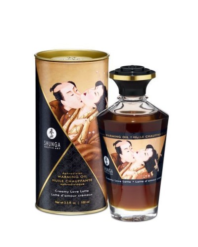 Розігрівальна олія Shunga Aphrodisiac Warming Oil – Creamy Love Latte (100 мл) без цукру, смачна