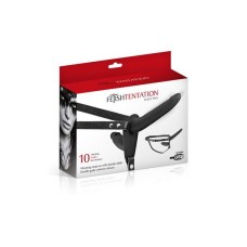 Подвійний страпон з вібрацією Fetish Tentation Vibrating Strap-On with Double Dildo Black