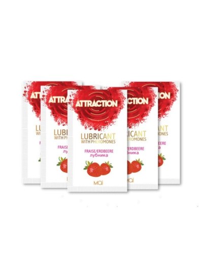 Пробник лубриканта с феромонами MAI ATTRACTION LUBS STRAWBERRY (10 мл)