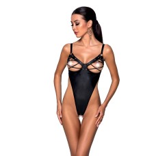 Боди из экокожи Celine Body black L/XL — Passion: с доступом, открытый