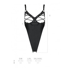 Боди из экокожи Celine Body black L/XL — Passion: с доступом, открытый