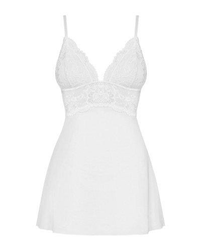 Obsessive 810-BAB-2 babydoll & thong white S/M
