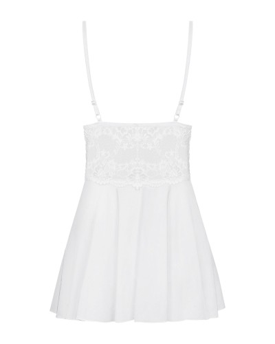 Obsessive 810-BAB-2 babydoll & thong white S/M