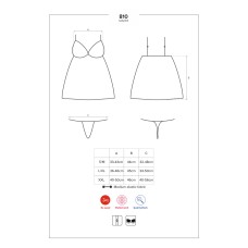 Obsessive 810-BAB-2 babydoll & thong white S/M