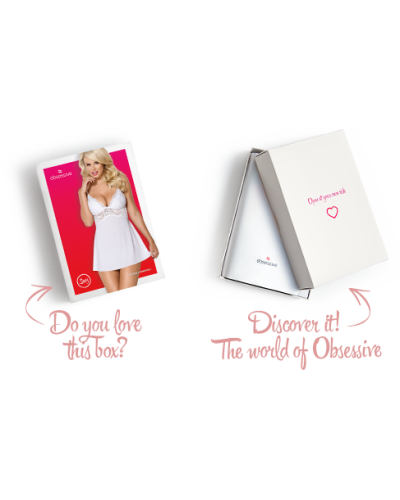 Obsessive 810-BAB-2 babydoll & thong white S/M