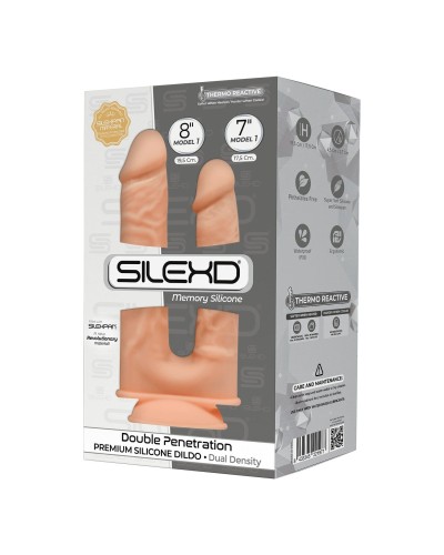 Фаллоимитатор двойной SilexD Double Gusto Flesh (Model 1 size 8" & 7"), двухслойный, силикон + Silex