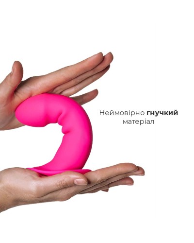 Дилдо з присоскою Adrien Lastic Hitsens 2 Pink, відмінно для страпона, макс діаметр 4 см, довжина 16