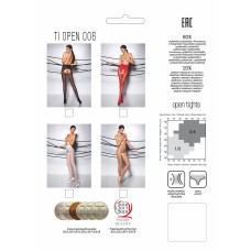 Эротические колготки TIOPEN 006 bianco 3/4 (30 den) - Passion, с вырезом, имитация трусиков