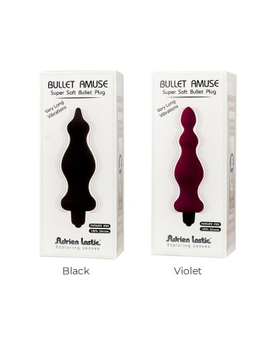 Анальна пробка з вібрацією Adrien Lastic Bullet Amuse Black, макс. діаметр 3,9 см