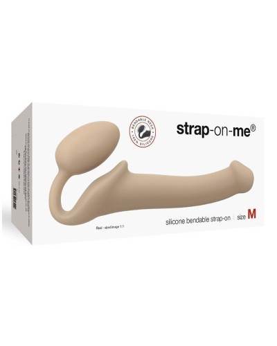 Безремневой страпон Strap-On-Me Flesh M, полностью регулируемый, диаметр 3,3см