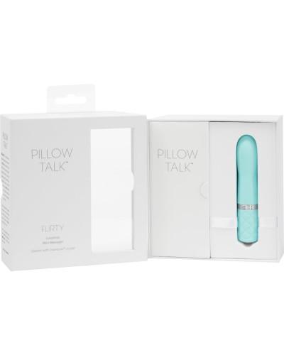 Розкішний вібратор PILLOW TALK - Flirty Teal з кристалом Сваровські, гнучка голівка