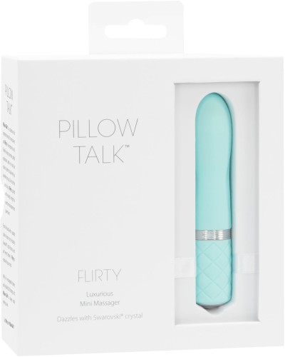 Розкішний вібратор PILLOW TALK - Flirty Teal з кристалом Сваровські, гнучка голівка