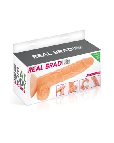 Фаллоимитатор с подвижной крайней плотью Real Body - Real Brad, диаметр 4,5см, TPE