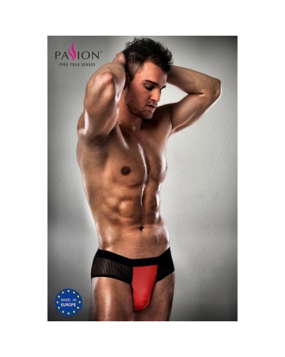 Чоловічі трусики з червоним гульфіком Passion 007 THONG red S/M