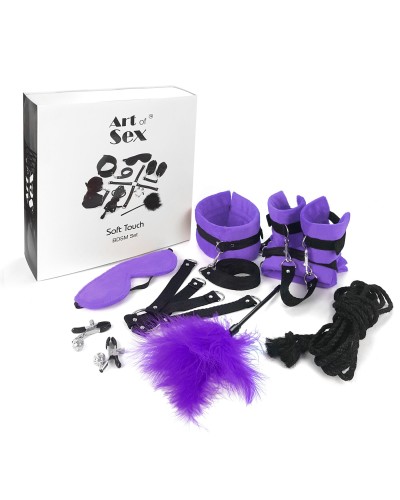 Набор БДСМ Art of Sex - Soft Touch BDSM Set, 9 предметов, Фиолетовый