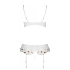 Сексуальний комплект з поясом для панчіх LOVELIA SET white L/XL - Passion
