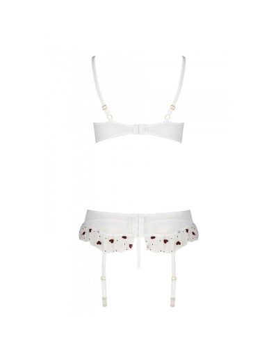 Сексуальний комплект з поясом для панчіх LOVELIA SET white L/XL - Passion