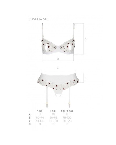 Сексуальний комплект з поясом для панчіх LOVELIA SET white L/XL - Passion