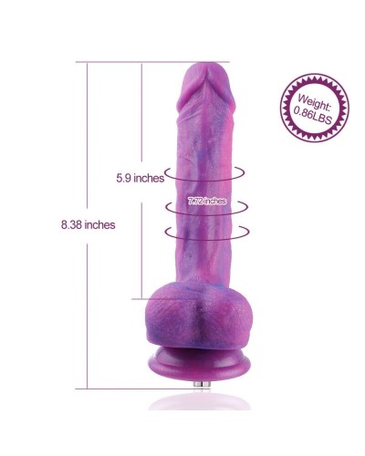 Фаллоимитатор 8.2″ с вибрацией для секс-машин Hismith Purple Silicone Dildo with Vibe