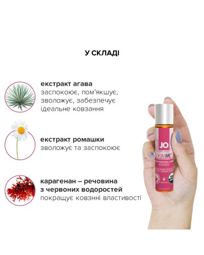 Смазка на водной основе System JO NATURALOVE Strawberry (30 мл) с экстрактом ромашки и листьев агавы