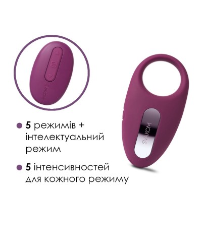 Ерекційне кільце з вібрацією та пультом ДК Svakom Winni Violet