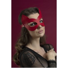 Маска кішечки Feral Feelings - Kitten Mask, натуральна шкіра, червона