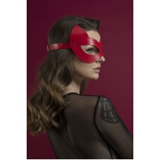 Маска кішечки Feral Feelings - Kitten Mask, натуральна шкіра, червона