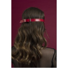 Маска кішечки Feral Feelings - Kitten Mask, натуральна шкіра, червона