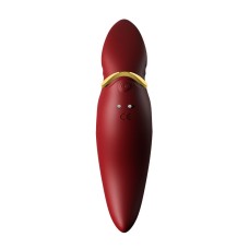 Вібратор 2в1 з язичком Zalo — Hero Wine Red, кристал Swarovski