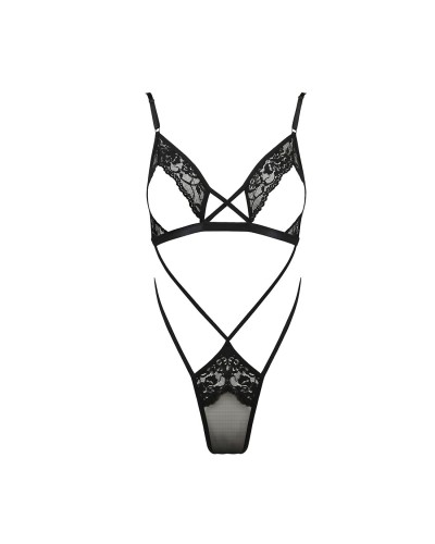 Боді монокіні з відкритими грудьми DIABOLINA BODY black L/XL - Passion