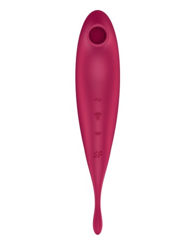 Смарт-вібратор для клітора з вакуумною стимуляцією Satisfyer Twirling Pro+ dark red