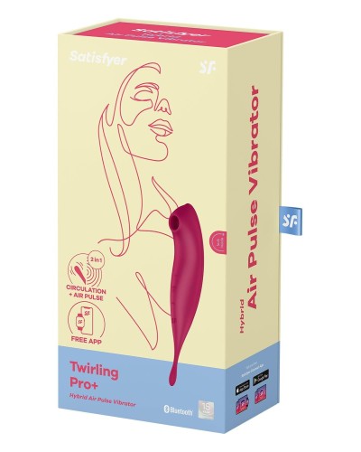 Смарт-вібратор для клітора з вакуумною стимуляцією Satisfyer Twirling Pro+ dark red