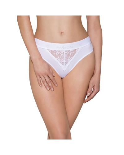 Трусики з широкою гумкою і мереживом Passion PS001 PANTIES white, size XL