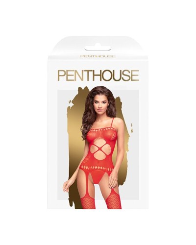 Бодістокінг з вирізом на животику Penthouse - Hot Nightfall Red S/L