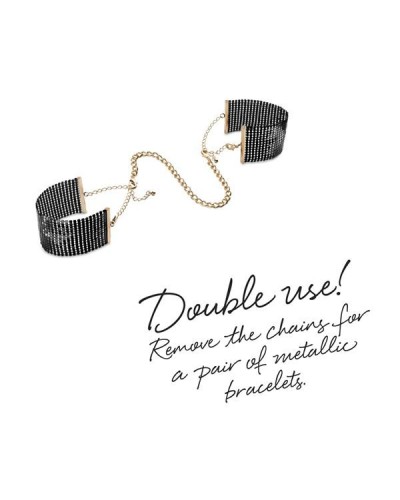 Наручники Bijoux Indiscrets Desir Metallique Handcuffs - Black, металеві, стильні браслети