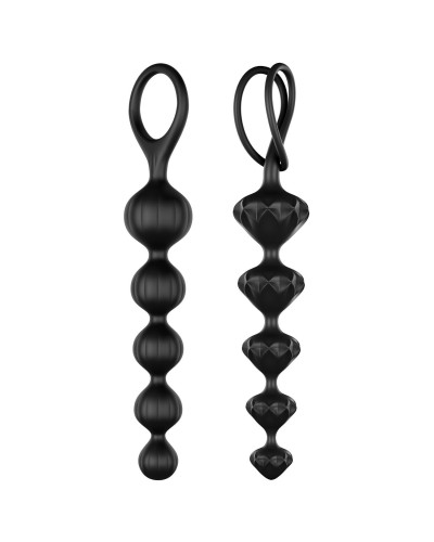 Набір анальних намистин Satisfyer Beads Black, силікон, макс. діаметр 3,3 см та 3,5 см