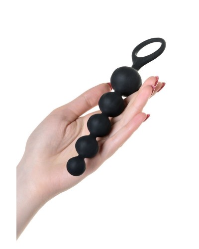 Набір анальних намистин Satisfyer Beads Black, силікон, макс. діаметр 3,3 см та 3,5 см