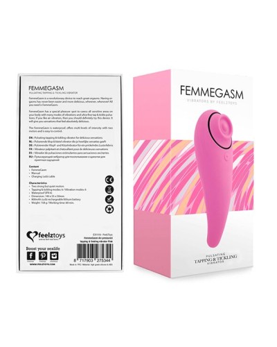 Пульсатор для клитора плюс вибратор FeelzToys - FemmeGasm Tapping & Tickling Vibrator Pink