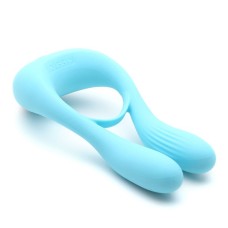 Вібратор для пар KisToy Martin Blue, два мотори, кріплення на член, діаметр 3,2 см