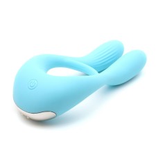 Вібратор для пар KisToy Martin Blue, два мотори, кріплення на член, діаметр 3,2 см