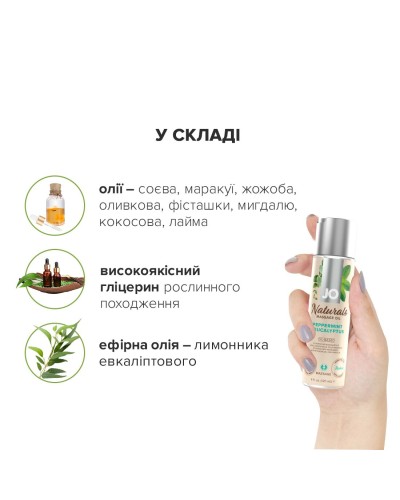 Масажна олія System JO - Naturals Massage Oil - Peppermint & Eucalyptus з натуральними ефірними олія