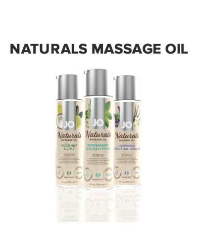 Масажна олія System JO - Naturals Massage Oil - Peppermint & Eucalyptus з натуральними ефірними олія