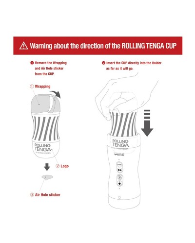 Автоматичний мастурбатор Tenga VACUUM GYRO ROLLER, ротація та вакуум, сумісний з Tenga Cup