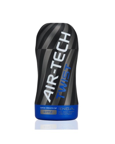 Мастурбатор Tenga Air-Tech TWIST Ripple Blue зі змінною тугістю обхвату, ефект глибокого мінету