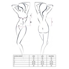Корсет з пажами KATRISS CORSET black S/M - Passion, трусики, шнурівка